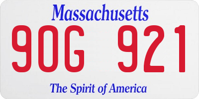 MA license plate 9OG921