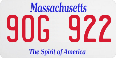 MA license plate 9OG922