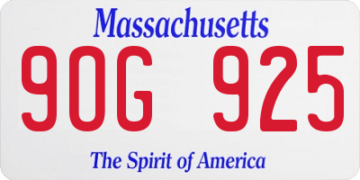 MA license plate 9OG925