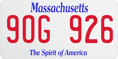 MA license plate 9OG926