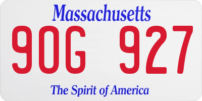 MA license plate 9OG927