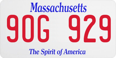 MA license plate 9OG929
