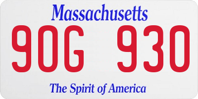 MA license plate 9OG930