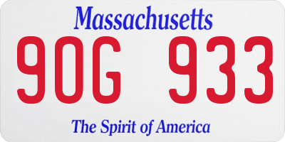 MA license plate 9OG933