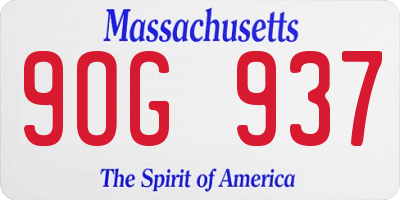 MA license plate 9OG937