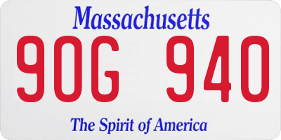 MA license plate 9OG940