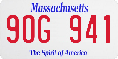 MA license plate 9OG941