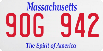 MA license plate 9OG942