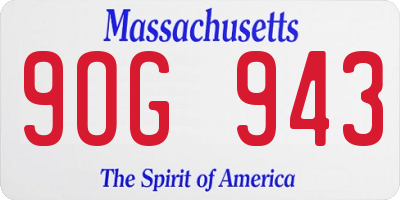 MA license plate 9OG943