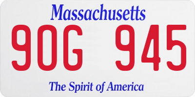 MA license plate 9OG945