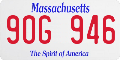MA license plate 9OG946