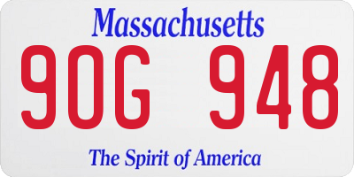 MA license plate 9OG948
