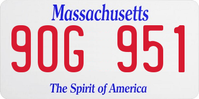 MA license plate 9OG951