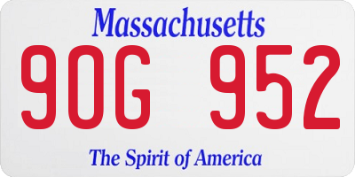 MA license plate 9OG952
