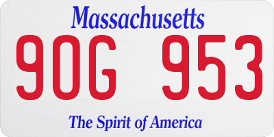 MA license plate 9OG953