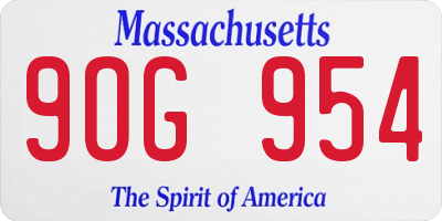 MA license plate 9OG954