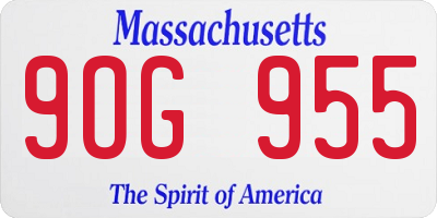 MA license plate 9OG955