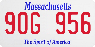 MA license plate 9OG956