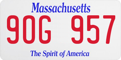 MA license plate 9OG957