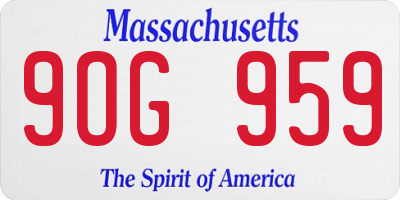 MA license plate 9OG959