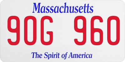 MA license plate 9OG960