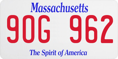 MA license plate 9OG962