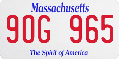 MA license plate 9OG965