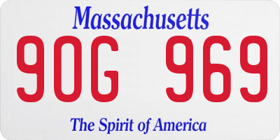 MA license plate 9OG969