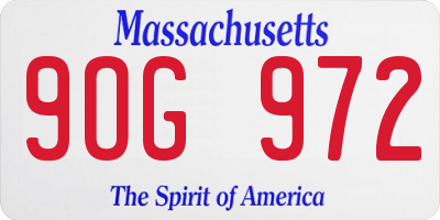 MA license plate 9OG972