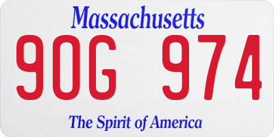 MA license plate 9OG974