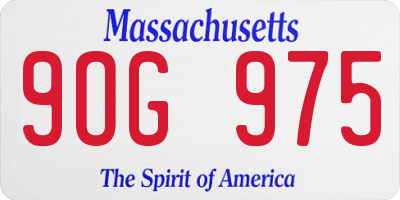 MA license plate 9OG975
