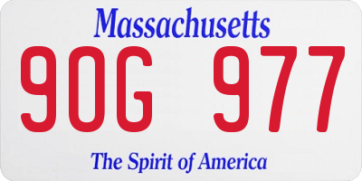 MA license plate 9OG977