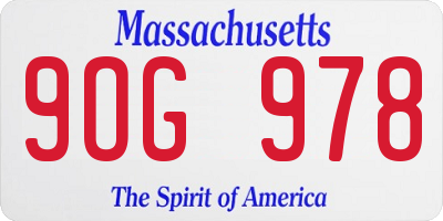 MA license plate 9OG978