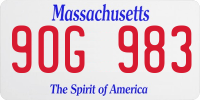 MA license plate 9OG983