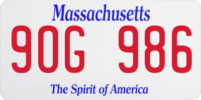 MA license plate 9OG986