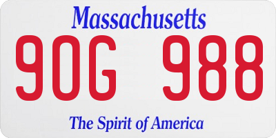 MA license plate 9OG988