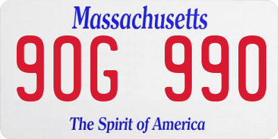MA license plate 9OG990