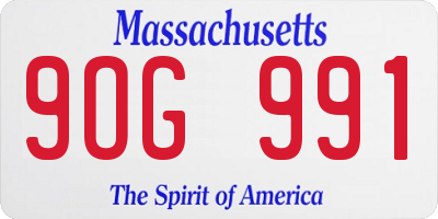 MA license plate 9OG991