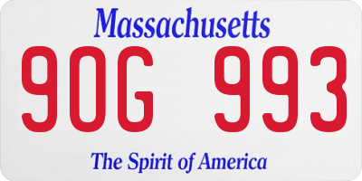 MA license plate 9OG993