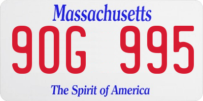 MA license plate 9OG995