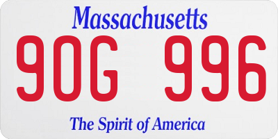 MA license plate 9OG996