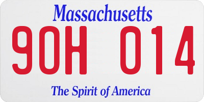 MA license plate 9OH014
