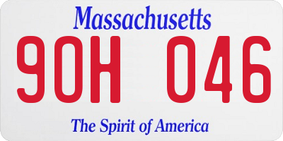 MA license plate 9OH046