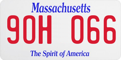 MA license plate 9OH066