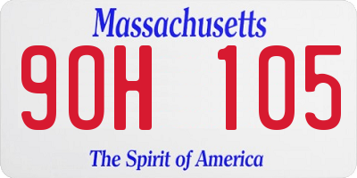 MA license plate 9OH105