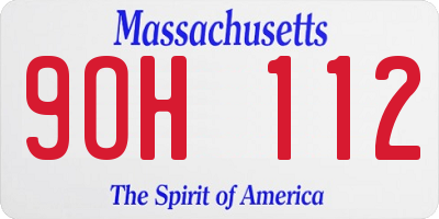 MA license plate 9OH112