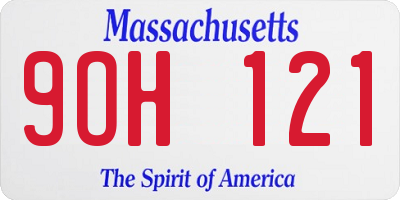 MA license plate 9OH121