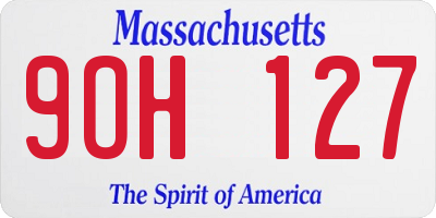 MA license plate 9OH127