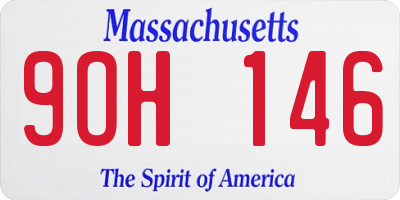 MA license plate 9OH146