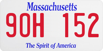 MA license plate 9OH152